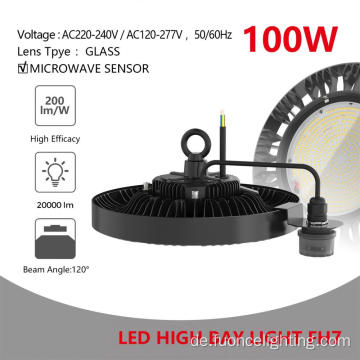 100 -W -Highbay -Beleuchtung mit Mikrowellensensor